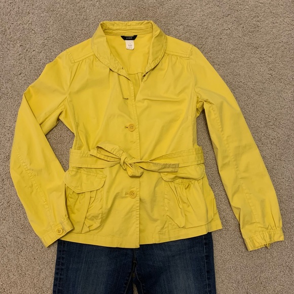 J. Crew Jackets & Blazers - J. Crew - Yellow lightweight jacket w/ tie waist🌼